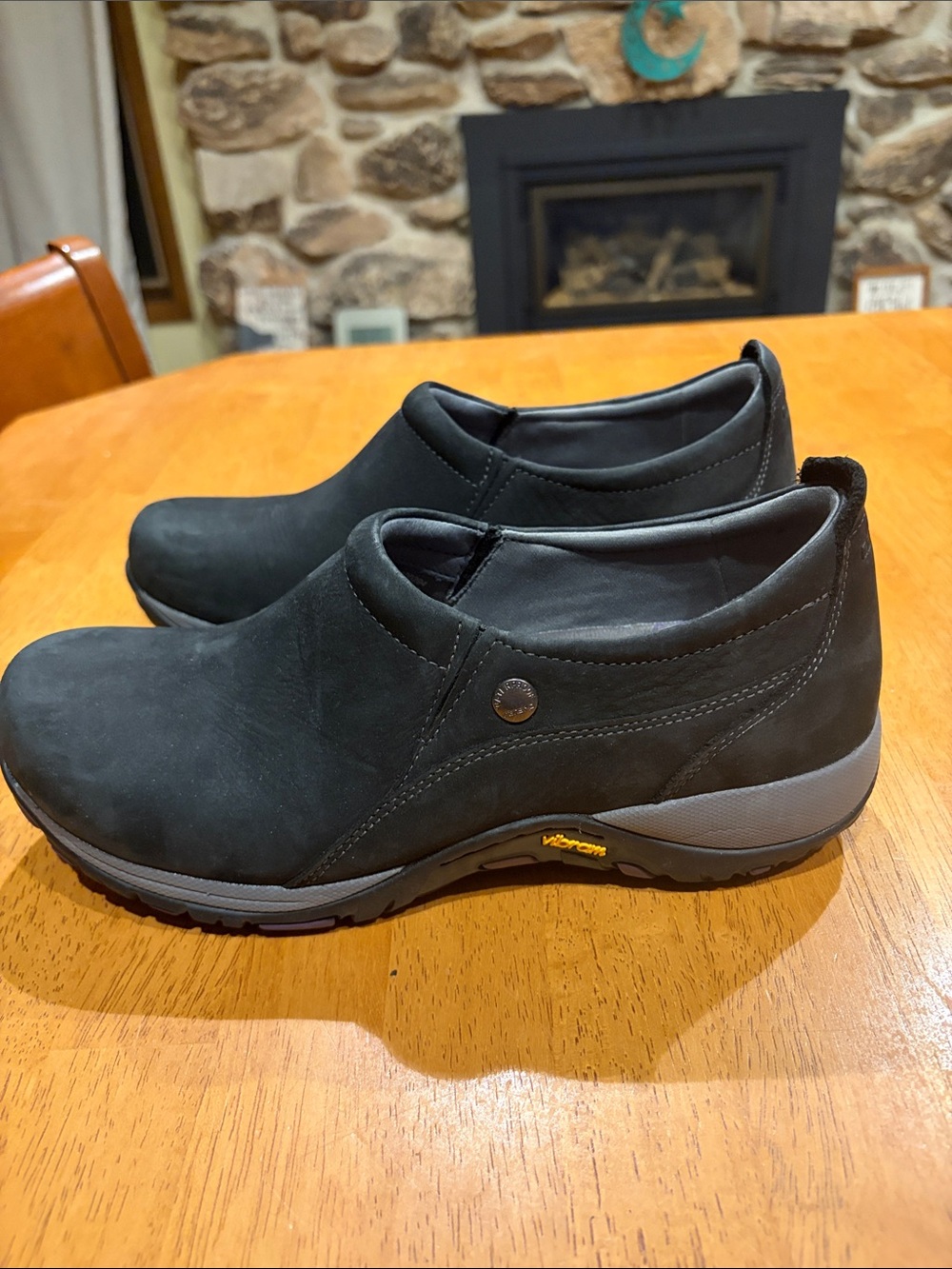 Dansko Patti Slip-On Nubuck Clogs with Gray Outsole